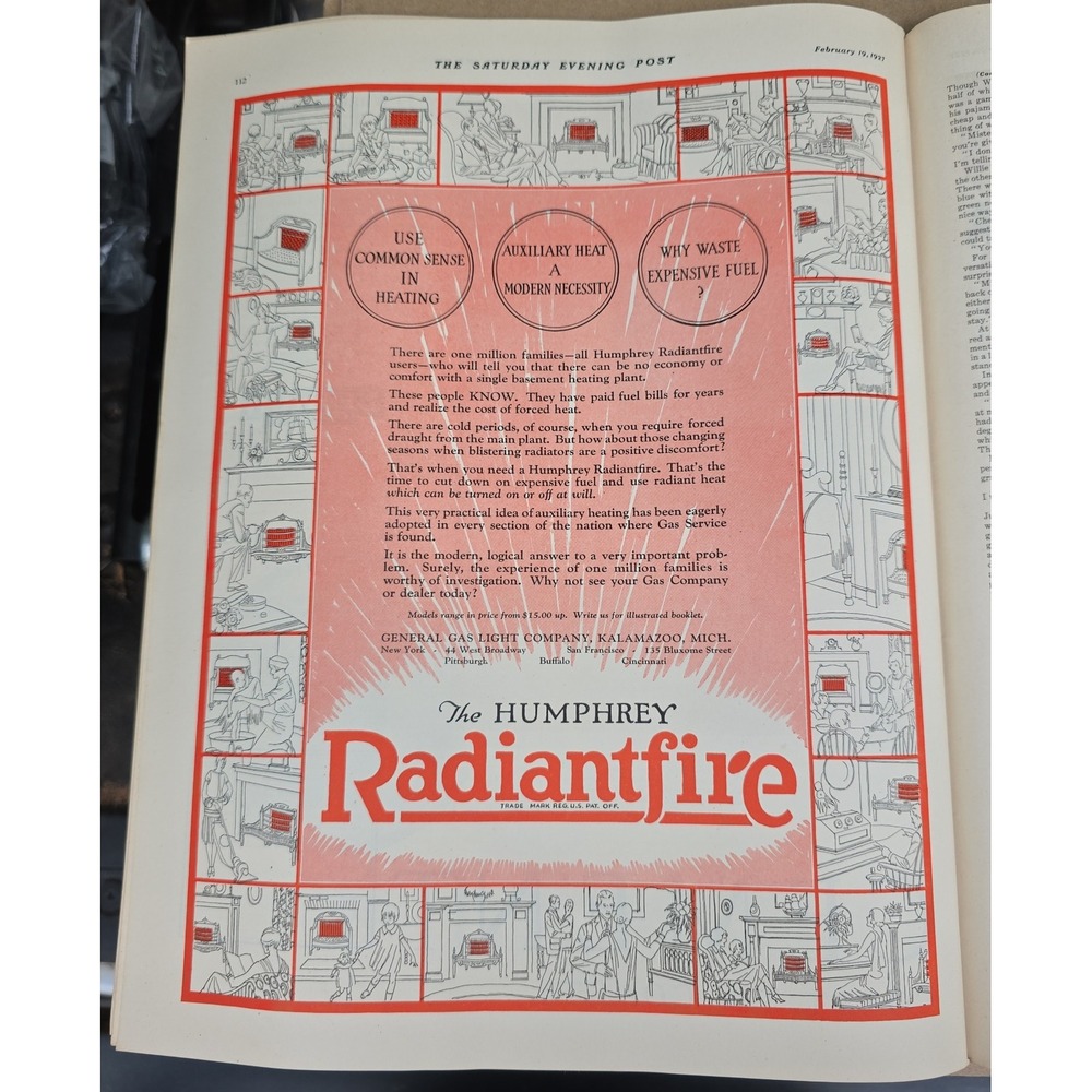 Humphrey Radiantfire Advertisement 1927‎